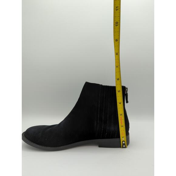 Eileen Fisher | Suede Leather Black Ankle Zip Up Bootie | Size 6 - Picture 8 of 8